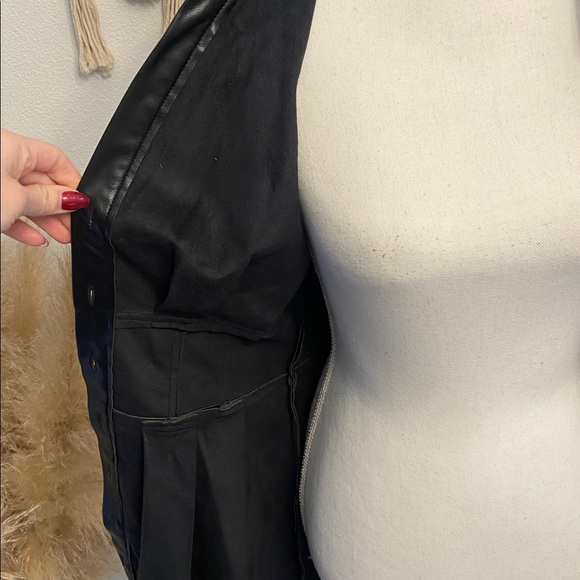 Avec Les Filles vegan leather dress jacket fit & flare holiday party going out S - Picture 4 of 16